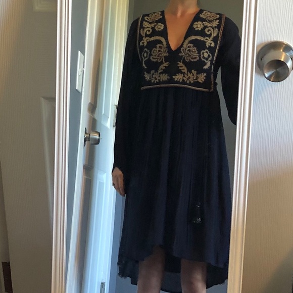 EUC Zara XS boho beaded embroidered dress - Picture 4 of 4